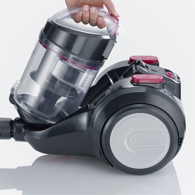 SEVERIN vacuum cleaner Single Zyklon CY 7089, black/red, 750W, cyclone technology, HEPA 13 filter